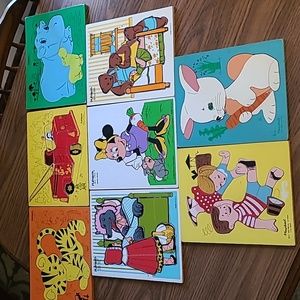 LOT OF 8 Vintage Playskool Board Puzzles SO MUCH FUN ♥
